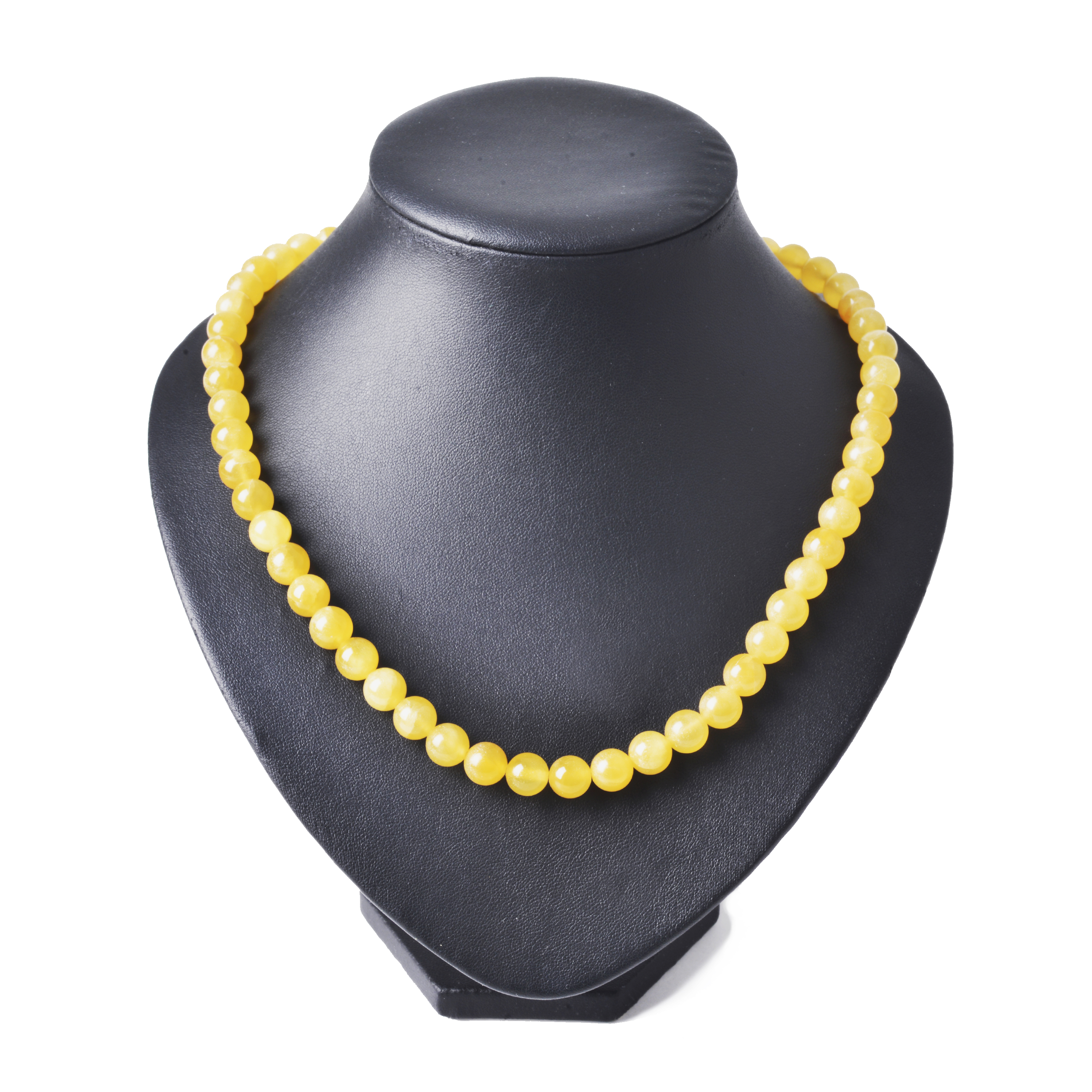 Бусы из камня Симбирцит (нмпт) лимонные